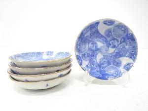 印判手　丸紋に龍　小皿　5客揃